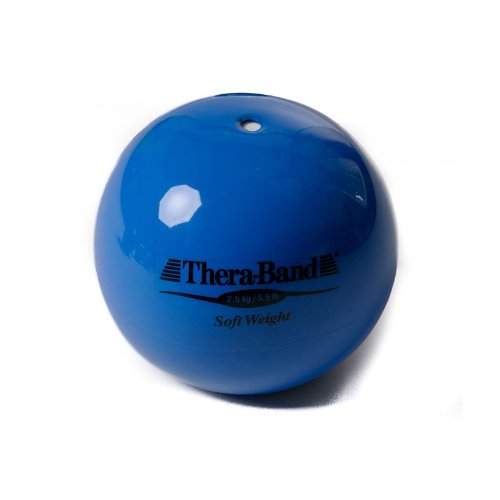 Image of THERABAND Soft Weight 5.5 Lb, 4.5 inch Medicine Ball, Weighted Exercise, Blue