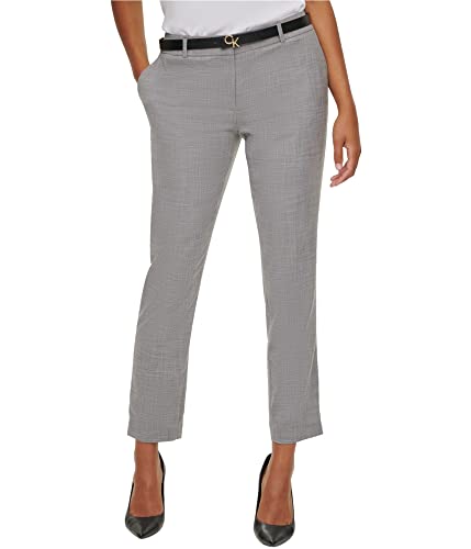 Calvin Klein Womens 2-Tone Casual Trouser Pants, Grey, Petite, 8P