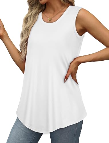Womens Tank Tops Summer Sleeveless Casual Shirts Loose Fit Tunic Beach Vacation Outfits3