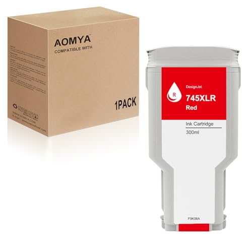 Cartouche HP745 F9K06A rouge Aomya 300 ml pour des impressions postscript ultra précises