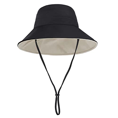 TAGVO Gorros de Pescador para Mujer, UPF 50 ala Ancha Sombrero para El Sol Plegable Verano Sombrero de Cubo Protección Solar Gorro de Playa Al Aire Libre Reversible