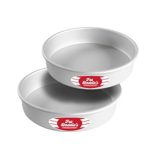 Fat Daddio's Anodized Aluminum Round Cake Pans, 2 Piece Set, 9 X 2 Inch