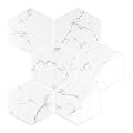 VEELIKE White Hexagon Tile Peel and Stick Backsplash for Kitchen Backsplash Tiles Peel and Stick Waterproof Marble Back Splash Stick on Tiles 12 Sheet Self Adhesive Wall Tile Stickers for Bathroom RV