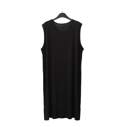Men's Knee Length Nightshirt Crewneck Sleeveless Nightgown Lightweight Comfort Cotton Loose Fit Nightdress4