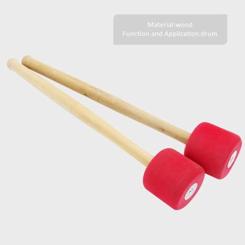Baqueta de percusión con mango de madera y espuma color rojo miniatura 4