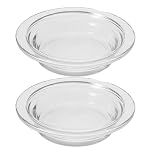 Veemoon 2pcs Clear Glass Oil Warmer Dish Wax Melt Burners Plate Round Glass Warmer Dishes Aromatherapy Oil Tray Melting Fragrance Bowl for Electric Lamps and Tart Heater (115MM)