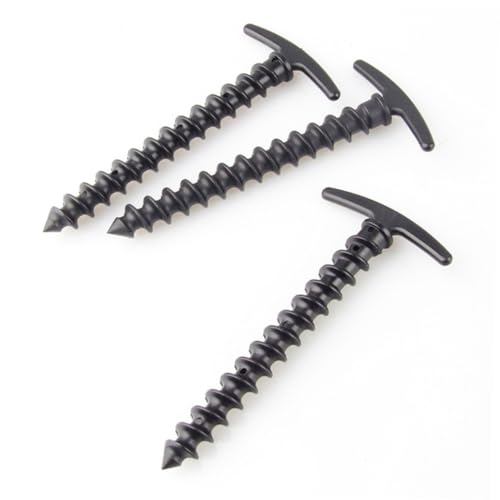 LOORGVEL 10 Piezas Ancla de la Tienda cámping de Tienda Lona de Tienda con Postes estacas para Tiendas de campaña Kiosko estacas de Nailon Accesorio de Tienda Clavijas de Tierra Black