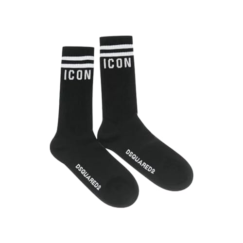  DSQUARED2 calzini in spugna con logo Icon nero bianco