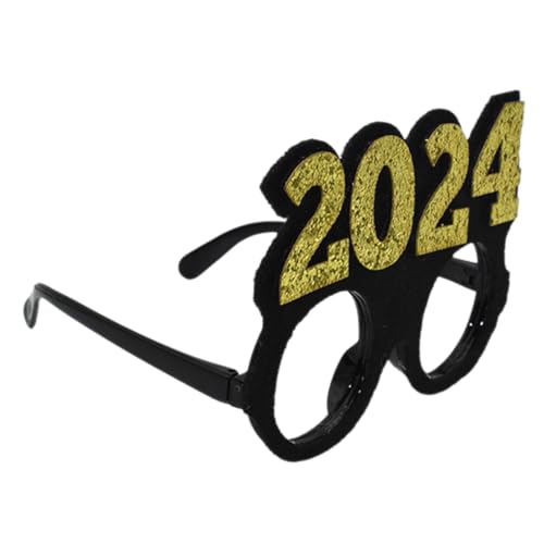 POPETPOP Gafas Divertidas 2024 para Fiesta de Año Accesorio para Fotomatón Montura Redonda Diseño Llamativo y Colores Brillantes Ideales para Eventos Navideños y Graduaciones
