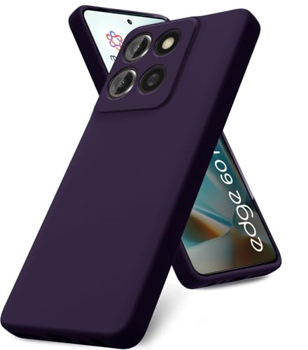Image of DIZORO Microfiber Candy Case for Motorola Edge 60 Stylus 5G Smooth Touch Cushion Liquid Soft Silicone Gel Rubber Phone Cases Non-Slip Full Body Protective Shockproof Back Cover- Deep Purple