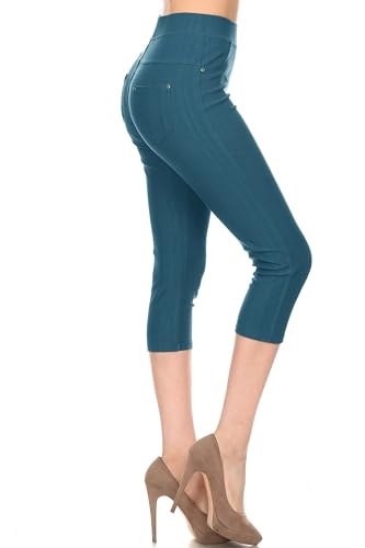 Image of Leggings Depot Women's Cotton Blend Stretch Pull-on Jeggings Casual Pants with Pockets (Available in Plus Size)