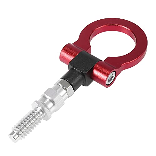 X AUTOHAUX Red Aluminum Alloy Front Bumper Towing Eye Tow Hook for Car Auto Tow Hook Kit by X AUTOHAUX - Used condition - Image 5