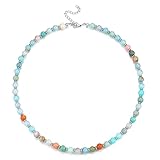 BOOTMOON Beaded Necklaces for Women Adjustable Choker Necklaces Colorful Beaded Necklace with Natural Stone Statement Boho Necklace Non Tarnish Fashion Accessories Dainty Small Gifts