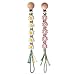 Symbolife Pacifier Clip for Boys Girls Floral Daisy Macrame Paci Clip Pacifier Holder Leash Boho Wooden Clips Handmade Braided Cotton Unisex Baby Shower Birthday Gift Christmas Gift