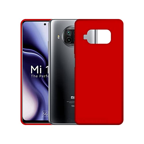 Image of Case Creation Liquid TPU Silicone Cover for Mi 10i 5G Soft Case,Anti-Dirty Slim Case Frosted Matte Cute Candy TPU Raised Bezel (Splash of Color) Back Case Cover for Mi 10i 5G - Glamour Red