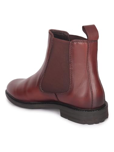 Image of Carlton London Men's Premium Leather Slip-On Solid Chelsea Boots