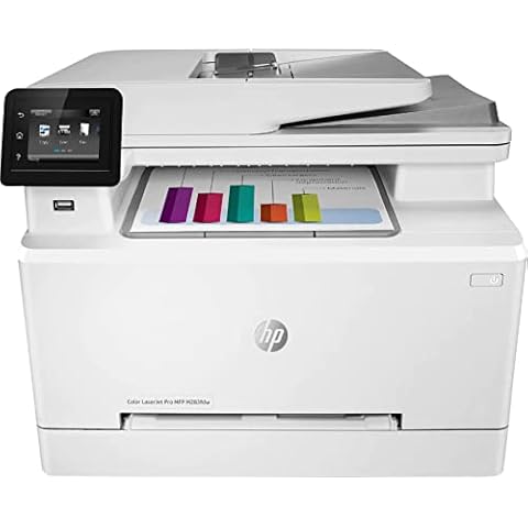 HP Color Laserjet Pro MFP M283fdwL AIO Laser Printer, 2.7" Touchscreen, Print Copy scan fax, ADF, Auto Duplex Printing, 22ppm, 600X600dpi, Ethernet, Compatible with Alexa, with Printer Cable