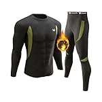 UNIQUEBELLA Men's Thermal Underwear Sets Top & Long Johns Fleece Sweat Quick Drying Thermo Base Layer