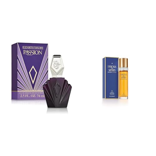 Elizabeth Taylor Women’s Perfume, Passion, Eau De Toilette EDT Spray, 2.5 Fl Oz & Diamonds and Sapphires for Women, Eau De Toilette Spray, 3.3 Fl Oz