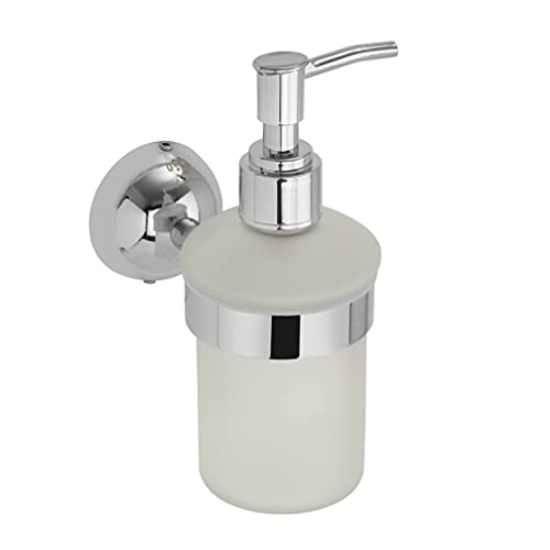 Image of USF Bath Accessories 304 Stainless Steel and Glass Liquid Soap Dispenser for Bathroom and Wash Basin (Medium,Chrome)