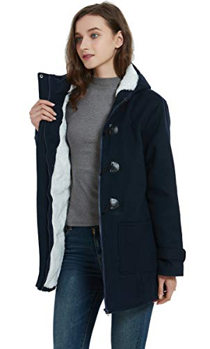 image for VOGRYE Womens Winter Fashion Outdoor Warm Wool Blended Classic Pea Coa