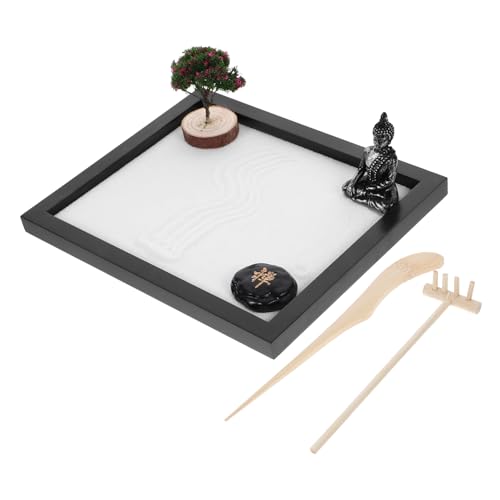 HOOTNEE Zen Garden Kit Buddha Statue Sand Table Ornaments for Decorative Sandbox