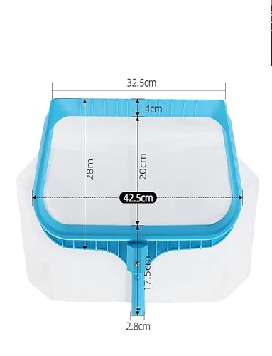 Épuisette de piscine, râteau à feuilles robuste avec sac en maille de nylon fin profond – Nettoyage rapide, bord facile pour ramasser et enlever les débris