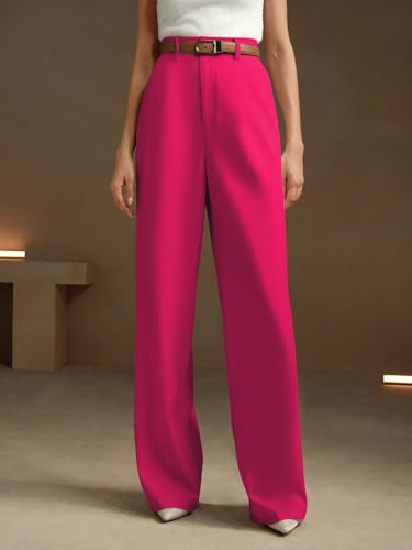Image of KERI PERRY Trousers for Woman Pants Women's Formal Office Korean | Black Beige Track Pant | Straight | Cotton Spandex Stretchable Trouser | High-Waisted Bottom Wear