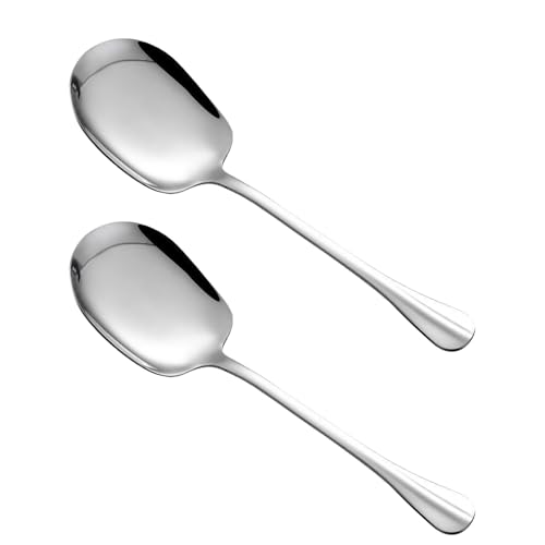 Stainless Steel Serving Spoon – Large Serving Spoon Set with Long Handle, Ideal for Salad, Soup, and Buffet, 2-Piece Set – Unron