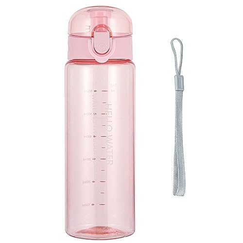 Lizbin Water Bottle Sports Water Bottle, Reusable Clear Water Bottle, Plastic Water Bottles with Carrying Strap