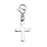 FEELMEM Cross Zipper Charm Clip-on Charm Christian Cross Pendant Zipper Pull with Lobster Clasp for Jewelry