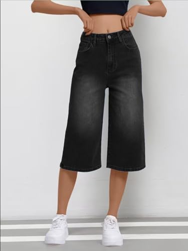 Image of Nifty Women's Denim Stretchable Baggy Fit Capris