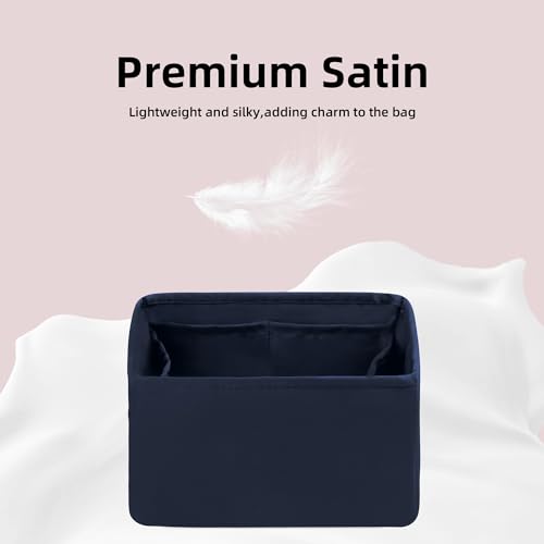 Image of DGAZ Silk Purse Organizer Insert Fits Chanel Duma Bags,Silky Smooth Bag Organizer,Luxury Handbag & Tote Shaper(Blue nuit,22A /22C /23C /24P Small)