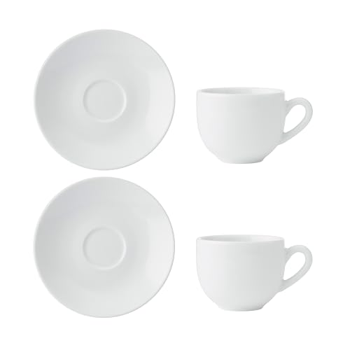 Mikasa Chalk 2pc Porzellan Espressotasse und Untertasse Set, weiße...