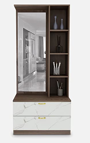 Image of MAMTA DECORATION Engineered Wood Dressing Table with Storage for Bedroom Living Room Wooden Vanity Tables (Dark Vogue)