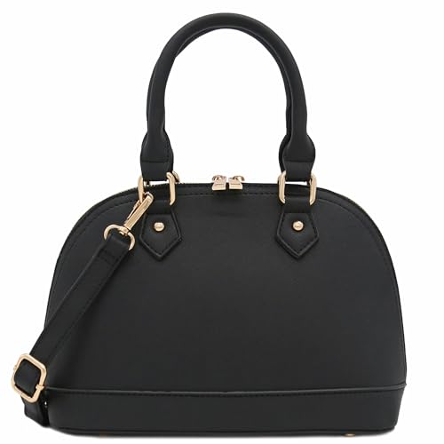 Image of FashionPuzzle Zip-Around Saffiano Classic Dome Satchel