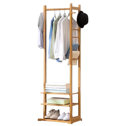 Porte-manteau en bois avec porte-chaussures et cintre autonome 58cm