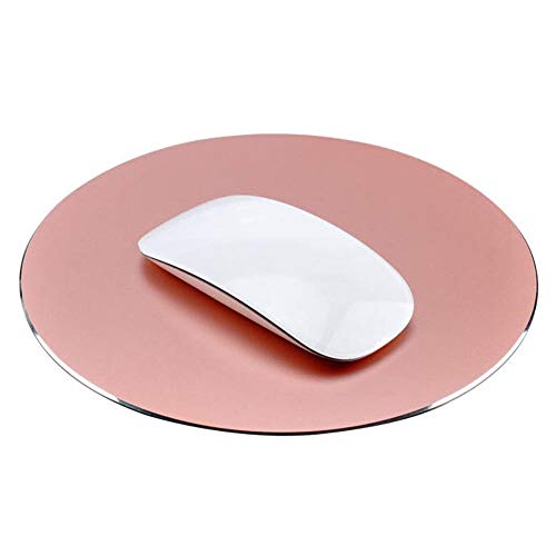 COOLEAD Circolare Tappetino per Mouse da Gioco Alluminio Gaming Mouse Pad Impermeabile Superficie Liscio Base in Gomma Antiscivolo Metallo Mousepad Tappetino Mouse per Computer PC Laptop Ufficio