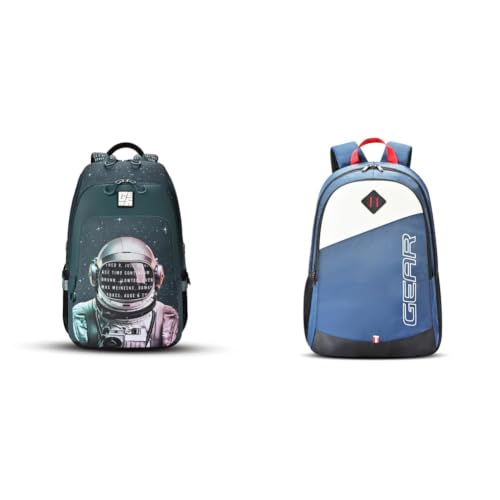 Image of Gear Cosmonaut 4 Compartment Backpack 17 inch /30L Medium Water Resistant School Bag /Casual + 14 cms Blue Casual Backpack (MDBKPECO50504)