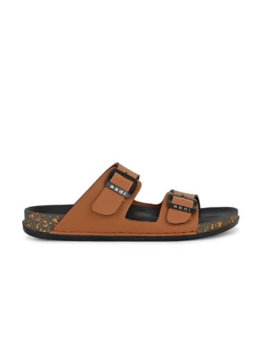 Image of AADI Men's Synthetic Leather Lightweight Comfortable Indoor Outdoor Daily Use Casual Slides /Slippers /Sandals /Floaters