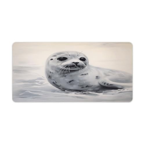 Harp Seal Painting Mouse Pad grande antideslizante 30x60cm