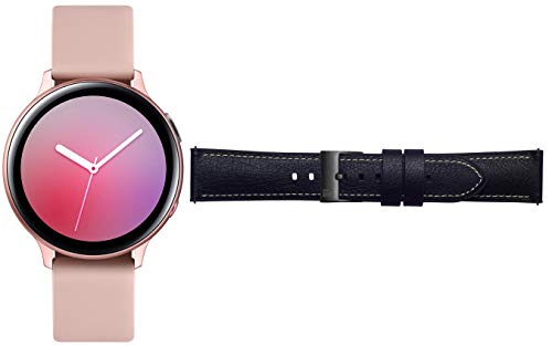 Image of Samsung Galaxy Watch Active 2 (Bluetooth + LTE, 44 mm) - Gold, Aluminium Dial, Silicon Straps + Free Leather Strap (Black) Worth INR 2500