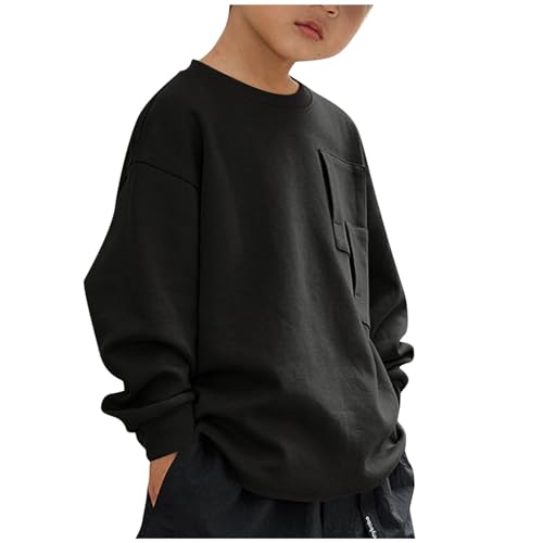 Boys Crewneck Sweatshirt Loose Soft T-Shirts Girls Casual Long Sleeve Oversized Tee Tops for Kids 2-13 Years