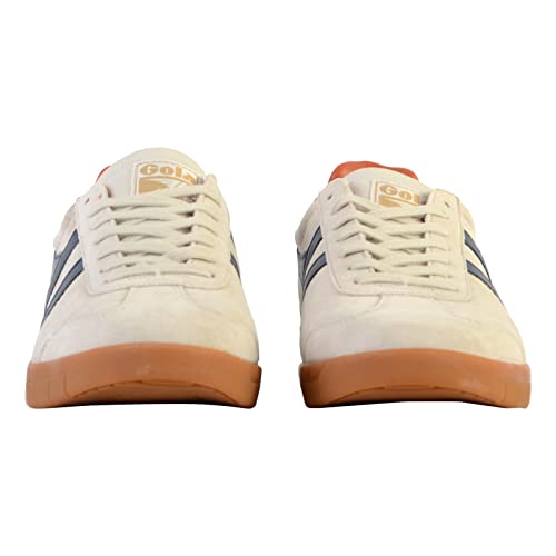 Image of Gola Men's Hurricane Suede Off-White /Navy /Moody Orange /Gum 8 Medium