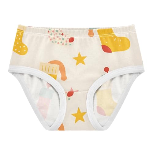 Girls' Hipster Panties Breathable Underwear for Toddlers Colorful Stockings Christmas Pattern