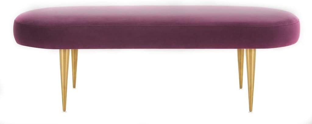 Safavieh Home Collection Corinne Emerald and Gold Velvet Oval Bench