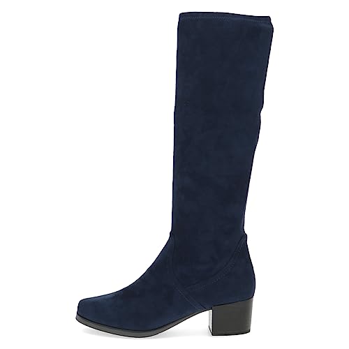 CAPRICE Damen Hohe Stiefel mit Absatz Kniehoch Vegan, Blau (Ocean Stretch), 39 EU