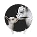 ZLYYXY Cute Goat Baby with Mother Round Wall Clock10in Wall Clocks for Living Room Decor Silent Non Ticking Wall Clocks Battery Operated