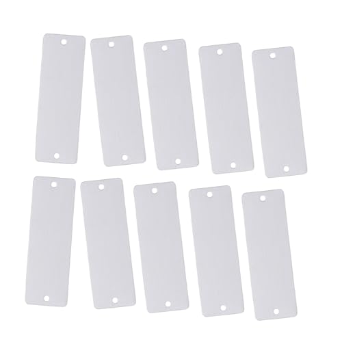 EXAOMBLE 10個ステンレス製属名札 無地刻印用プレート 丈夫な長持ちプ 研磨仕上げで汚れに強く屋外対応 ラゲッジ ペット識別や手作りクラフト