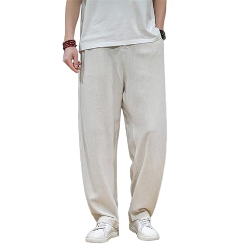 Pantalon en lin ample homme de qualité supérieure style rétro chic - 6
